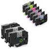 9 Pack, Compatible Brother TZE-MQ531/MQE31/MQF31/MQP35/MQG35/MQG3/Tze131/Tze231/Tze335 12mm 0.47 inch, Black on White/Purple/Blue/Pink/Mint Green/Berry Pink/Lime Green/Clear/White&White on Black view 1
