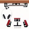 IFCASE Under Desk Laptop Mount & Headphone Holder with Adhesive & Screw, Hard Aluminum Under Table Desk Holder for Laptop, Mac mini, MacBook Pro (Black) view 1