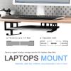 IFCASE Under Desk Laptop Mount & Headphone Holder with Adhesive & Screw, Hard Aluminum Under Table Desk Holder for Laptop, Mac mini, MacBook Pro (Black) view 2