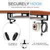IFCASE Under Desk Laptop Mount & Headphone Holder with Adhesive & Screw, Hard Aluminum Under Table Desk Holder for Laptop, Mac mini, MacBook Pro (Black) view 3