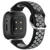 MOTONG Compatible with Fitbit Versa 4 Replacement Band - Silicone Replacement Wrist Band Strap Compatible with Fitbit Versa 4/3 / Sense 3/2(Silicone Black + Grey) view 1