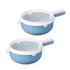 2-piece Double Layer Rice Strainer Fine Mesh Sink Drain Basket with Handle Fruit Vegetable Washing Basket Portable Storage Rack view 1