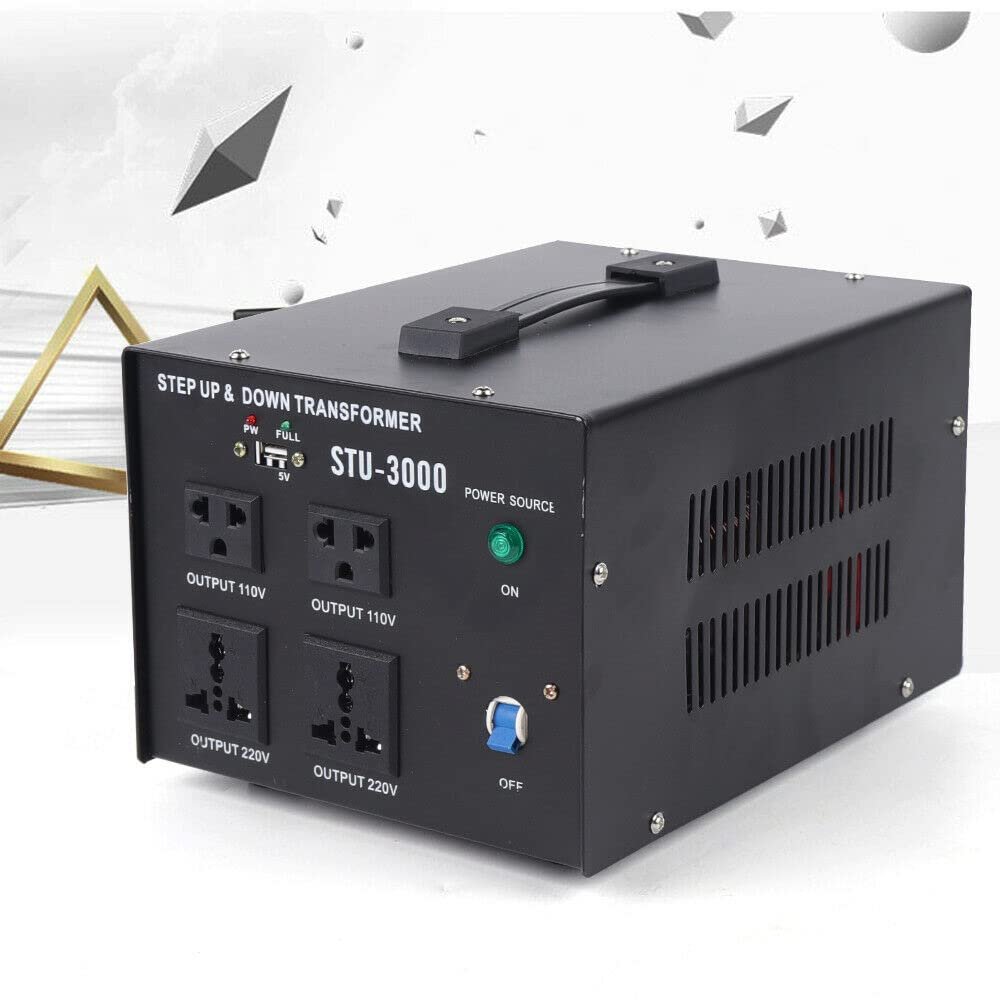 3000W Voltage Converter Transformer,Step Up & Step Down Power Converter, Convert 110-120V to 220-240V OR 220-240V to 110-120V,Circuit Breaker Protection 4 Sockets Heavy-Duty