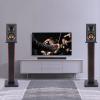 28Inch Bookshelf Speaker Stands Floor Speaker Stands,Heavy Duty Studio Monitor Stands Surround Sound for Home Theater Speakers with Sand Filling Tuning Function (28Inch Yellow Sandalwood) view 2