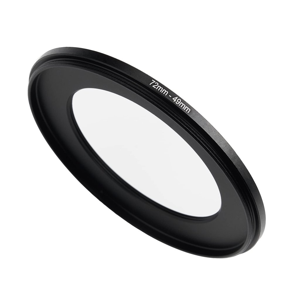72mm to 49mm Step Down Ring Filter Adapter Applicable to All Brands of UV ND CPL Filter (72mm-49mm)