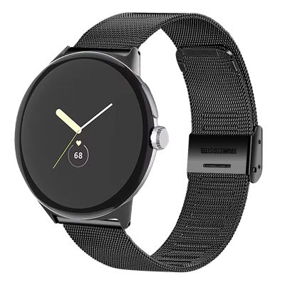 FitTurn Slim Band Compatible with Google Pixel2/Pixel SmartWatch, Mesh Stainless Steel Adjustable Watchband Neutral Strap Women Men Replacement Accessory Strap for Google Pixel2/Pixel