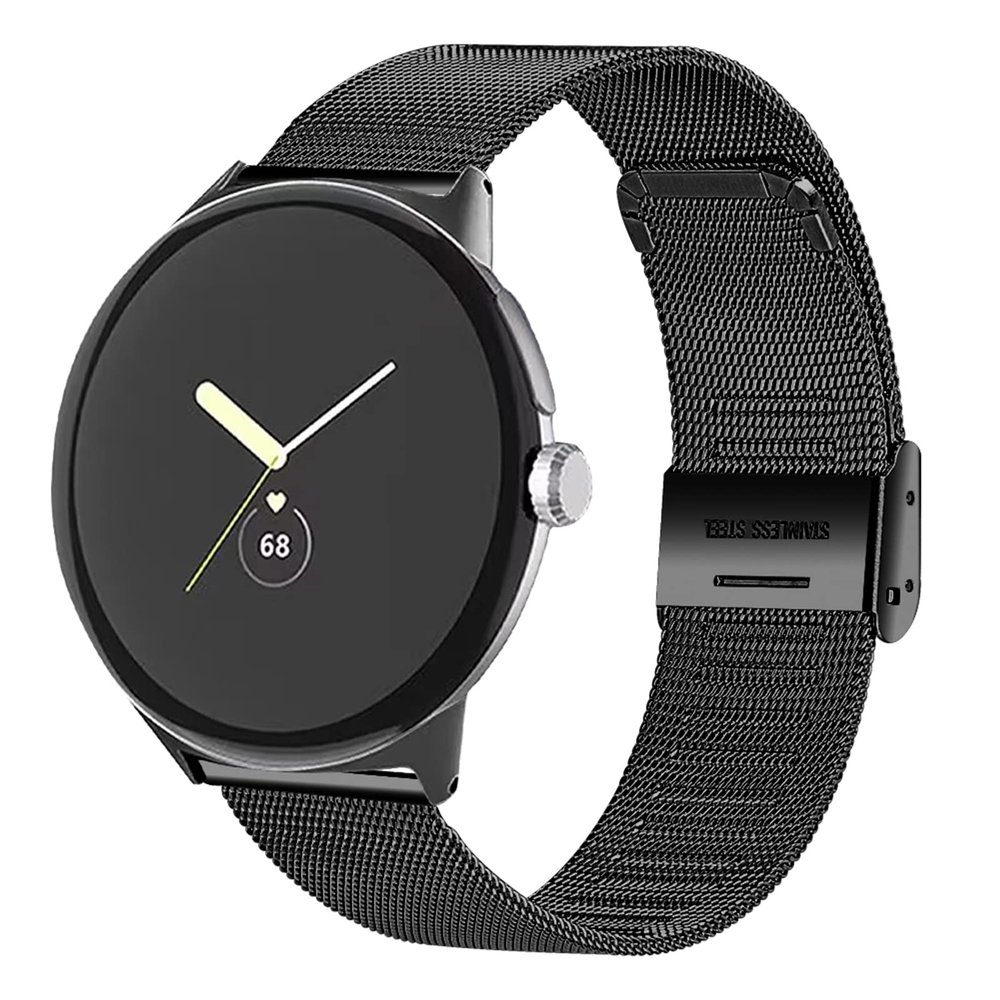 FitTurn Slim Band Compatible with Google Pixel2/Pixel SmartWatch, Mesh Stainless Steel Adjustable Watchband Neutral Strap Women Men Replacement Accessory Strap for Google Pixel2/Pixel