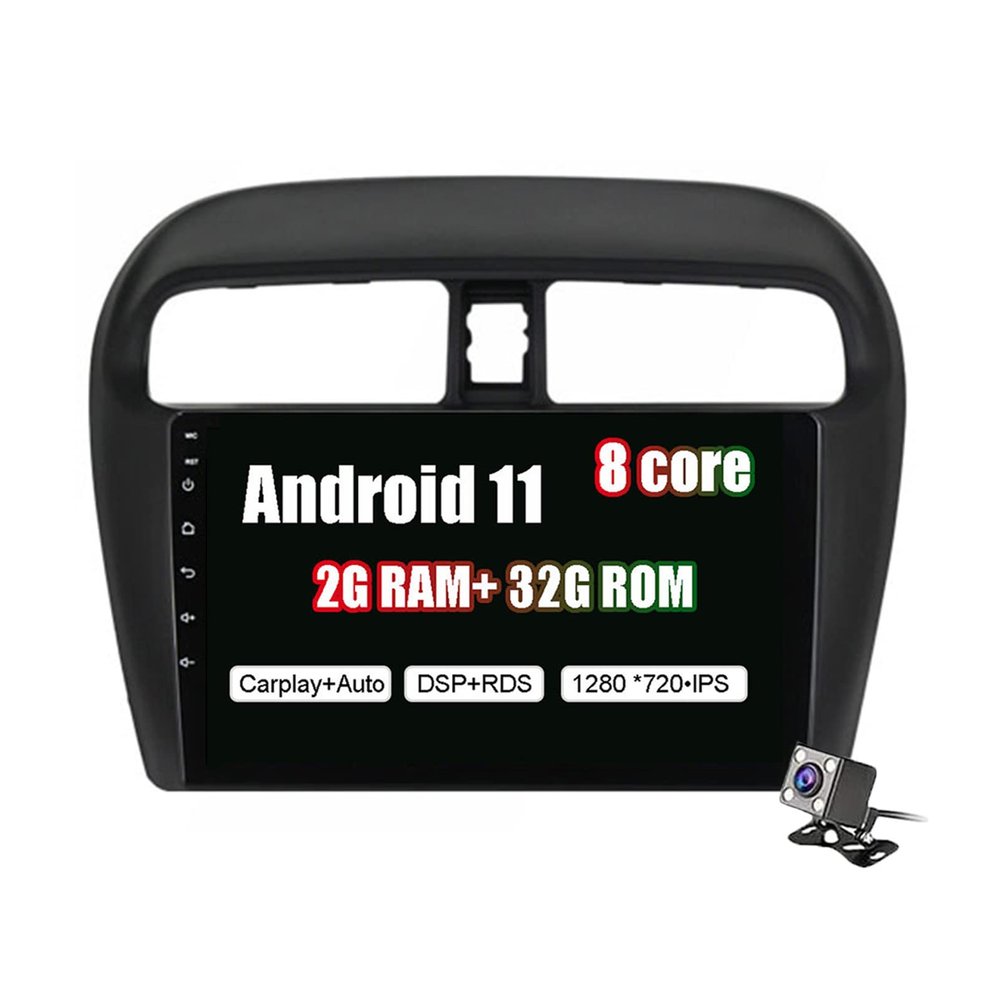 9'' Car Stereo GPS Android 10 Sat Nav Head Unit for Mitsubishi Mirage Attrage 2012 2013 2014 2015 2016 2017 2018 FM Receiver WiFi Support SWC Carplay DAB+ OBD DSP DVR+