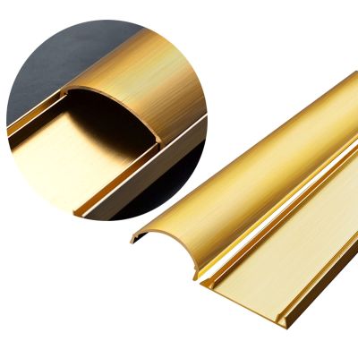 HAIXHX Stainless Steel Cable Raceway Cord Cover, Self Adhesive Waterproof Floor Cable Cover Cord Management for Home/Office (Color : Gold, Size : No.4)
