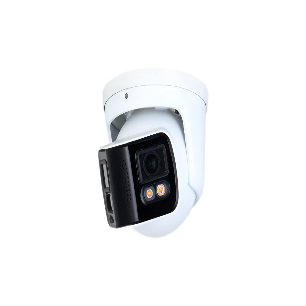 EmpireTech Security Wired Camera Outdoor 4K Full-Color 24MP Dual-Lens 1/1.8" CMOS Smart Splicing IP POE Camera Outputs 180 Wide Angle, Two-Way Talk IPC-Color4K-T180 (White)