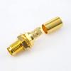 GXMRHWY 10PCS SMA Female Jack Cable Connector 180 Degree Panel Mount Front Bulkhead Crimp Type for RG58/RG142/SYV50-3 view 1