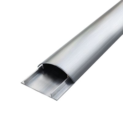 HAIXHX Floor Cable Protector, Thickened Stainless Steel Cable Trunking Decor with Self Adhesive Backing for Workshops Bedrooms Living Rooms (Color : Silver, Size : No.4)
