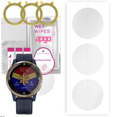 apgo 3x Hydrogel Ultra-Clear Screen Protector for Garmin Legacy Hero Series 010-02172-41, Hydrogel Film, Flexible, Soft TPU with positioning layer easy installation