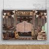 12x10ft Western Saloon Backdrop Large Fabric Saloon Scene for Western Themed Old Wild West House Interior Life Collection Scene Photography Background Wooden House Banner Decoration view 1