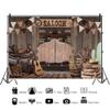 12x10ft Western Saloon Backdrop Large Fabric Saloon Scene for Western Themed Old Wild West House Interior Life Collection Scene Photography Background Wooden House Banner Decoration view 2