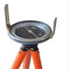 Calif International Metal Survey Tripod Stand with Compass, Vintage Surveying Equipment Engineering, Orange view 1