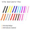 PATIKIL Glasses Temple End Tips, 12 Pair Eyeglass Grip Anti Slip Sleeve Sunglasses Retainer for Round Thin Metal Eyeglass Temple, 12 Colors view 3
