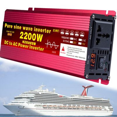 1000W/1600W/2200W/3000W/3500W/4000W/5000W/5500W/6000W/8000W/12000W Pure Sine Wave Power Inverter 12V/24V/48V/60V/72V dc to ac 110V/230V with 2 Socket, LCD Display, for Car RV,Yacht,2200W-72Vto110V