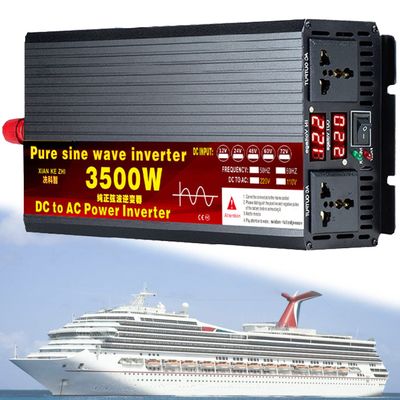 1000W/1600W/2200W/3000W/3500W/4000W/5000W/5500W/6000W/8000W/12000W Pure Sine Wave Power Inverter 12V/24V/48V/60V/72V dc to ac 110V/230V with 2 Socket, LCD Display, for Car RV,Yacht,3500W-24Vto110V