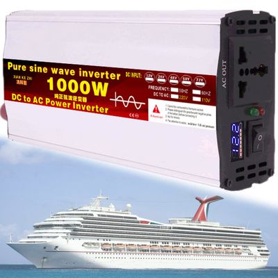 1000W/1600W/2200W/3000W/3500W/4000W/5000W/5500W/6000W/8000W/12000W Pure Sine Wave Power Inverter 12V/24V/48V/60V/72V dc to ac 110V/230V with 2 Socket, LCD Display, for Car RV,Yacht,1000W-12Vto220V