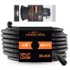 BEST CONNECTIONS 100 Ft  1/2" Diameter Split Wire Loom Flex-Guard Convoluted Tubing with 100 Pcs 7" Nylon Cable Zip Ties Protective Split Cable Sleeves for Automotive Home Electrical Wires Black view 1