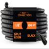 BEST CONNECTIONS 100 Ft  1/2" Diameter Split Wire Loom Flex-Guard Convoluted Tubing with 100 Pcs 7" Nylon Cable Zip Ties Protective Split Cable Sleeves for Automotive Home Electrical Wires Black view 2