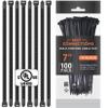 BEST CONNECTIONS 100 Ft  1/2" Diameter Split Wire Loom Flex-Guard Convoluted Tubing with 100 Pcs 7" Nylon Cable Zip Ties Protective Split Cable Sleeves for Automotive Home Electrical Wires Black view 3