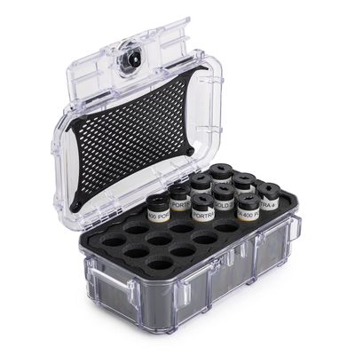 Evergreen 120mm Film Storage Case | Holds 18 Rolls of Medium Format Film | Preserve and Protect Your Film | Waterproof, Crushproof, & Freezer Safe (Film Not Included) (Clear)
