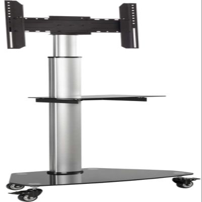 Tripp Lite Mobile Rolling TV Stand Cart with Mount for 37  70 Televisions, Elegant Glass Base and Shelf, Adjustable 65  84 Height, Durable Steel, 5-Year Warranty (DMCS3770SG75)
