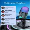 MRSDY Gaming Microphone, USB Computer Microphone for PC, Mac, PS4/5, Condenser Podcast Mic for Studio Recording, YouTube, Streaming, with Headphone Jack, Led Light, Mute, Gain, Noise Cancellation view 4