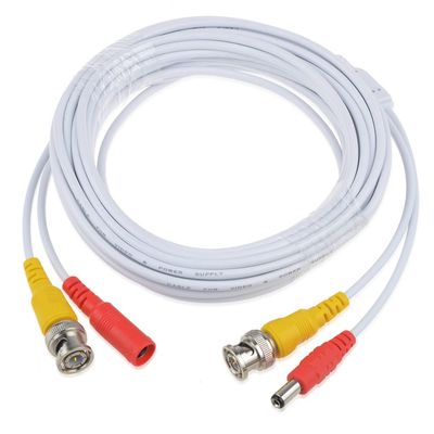 J-ZMQER 50ft White Video Power BNC Cable Cord Lead Wires Compatible with Zosi CCTV DVR Security Cameras
