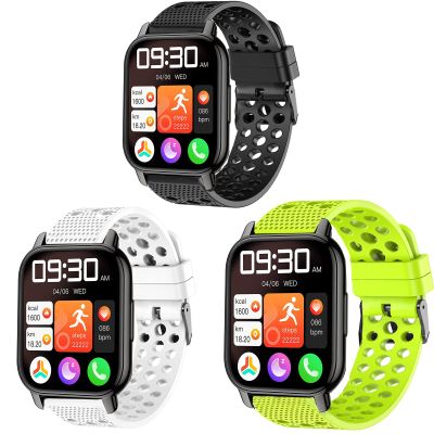 Compatible with Popglory P66 Smart Watch Bands, Lamshaw Silicone Replacement Wristbands Sport Strap with Metal Buckle Compatible with MorePro H56 Smart Watch / Kimnix T99 Pro Watch / LESHIDO CS08 1.85" Watch/Popglory 1.85'' P66 Smart Watch (3 pack-Bl