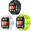 Compatible with Popglory P66 Smart Watch Bands, Lamshaw Silicone Replacement Wristbands Sport Strap with Metal Buckle Compatible with MorePro H56 Smart Watch / Kimnix T99 Pro Watch / LESHIDO CS08 1.85" Watch/Popglory 1.85'' P66 Smart Watch (3 pack-Bl view 1