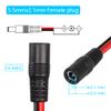 CERRXIAN DC5521 Power Pigtails Cable, 0.3m 1ft 14AWG 5.5mm x 2.1 mm DC Female Bare Wire Open End Power Wire,DC Supply Repair Cable for CCTV Security Camera LED Strip Light Etc(2-Pack) (0.3m Black-F) view 2