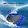 Houl Zallee IPX7 Waterproof Bluetooth Speaker, 40W (60W Peak) Portable Wireless Speakers, 32H Playtime, Stereo Loud Sound, Deep Bass, Bluetooth 5.0, Built-in Mic for Camping, Party, Gifts, Beach-Blue view 3