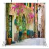 Loccor Fabric 5x3ft European Building Italian Street Backdrop Medieval Village Flower Stree Stone Wall Buildings Background Alley Scenery Photoshoot Studio Props Italian Theme Party Supplies view 3