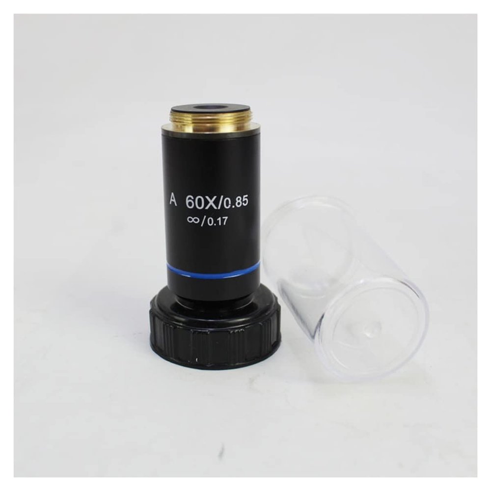 RADHAX Microscope Kit 4X 10X 20X 40X 60X 100X Plan Biological Microscope Achromatic Objective Lens Microscope Lens Adapters (Color : 60X)