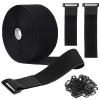 16Ft 2 inch Wide Cable Ties, Jumpso Heavy Duty Hook and Loop Straps with 15 Buckles, Adjustable Straps for Wire, Cord Wraps, Cable Management Storage Straps, Black view 1