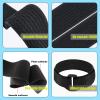 16Ft 2 inch Wide Cable Ties, Jumpso Heavy Duty Hook and Loop Straps with 15 Buckles, Adjustable Straps for Wire, Cord Wraps, Cable Management Storage Straps, Black view 3