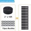 16Ft 2 inch Wide Cable Ties, Jumpso Heavy Duty Hook and Loop Straps with 15 Buckles, Adjustable Straps for Wire, Cord Wraps, Cable Management Storage Straps, Black view 4