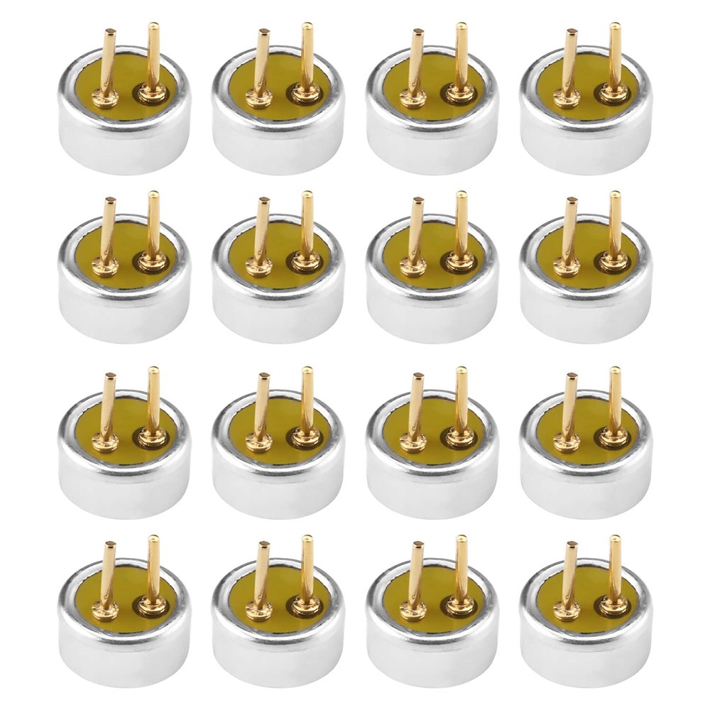 Juvielich 30Pcs 4522P-38DB Electret Microphone Pickup 4.5mm x 2.2mm Cylindrical Condenser MIC with Pins
