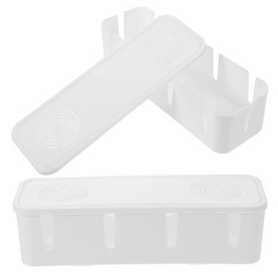 2Pcs Cord Covers for Wires on Floor: Cable Management Box, Cord Organizer Box Desktop Power Strips Hider Box Cord Organizer for Desk TV Computer