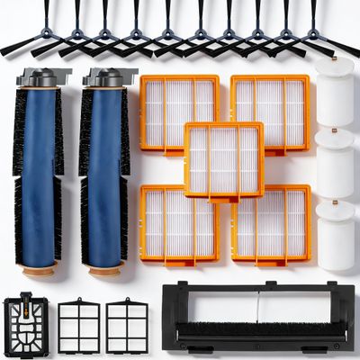 JoyBros Replacement Parts Accessories Kit for Shark AI AV2501AE AV2511AE RV2502AE RV2610WA RV2520 :2 Main Brushes,1 Roller Cover,5 Filters Hepa,3 Foams,2 Primary Filter,10 Side Brushes,1 Base Filter