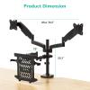 WALI Laptop Mount and Dual Monitor for Max 32" Monitor and 17" Laptop, Adjustable Spring Arm with Tilt, Swivel and Rotation, Dual Monitor and Notebook Stand with VESA 75/100mm(GSDM003LP), Black view 4