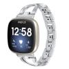 Bling Band Compatible with Fitbit Versa 4/Sense 2 bands, Crystal Diamond Bracelet Adjustable Wristbands Strap for Fitbit Versa 4/Sense 2 Watch Accessories (silver) view 2