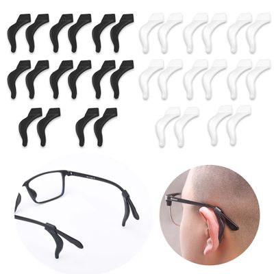 SooGree 16Pairs Eyeglass Ear Grip - Soft Comfortable Anti-slip Holder, Silicone Ear Hook, Eye glass Temple Tips Sleeve Retainer for Glasses, Sunglasses (large size)