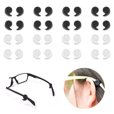 SooGree 16Pairs Eyeglasses Anti-slip Silicone Ear Clip, Eyeglass Ear Grips Eyewear Retainers, Glasses Temple Holders Prevent Eyewear Sunglasses Glasses Slipping