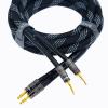 Arklove 1pcs 20ft 14awg Premium Heavy Duty Braided Wire Dual Banana to Screw-Type 2 pin Gold Plated Plug Speaker Cable OFC Oxygen-Free Copper view 1