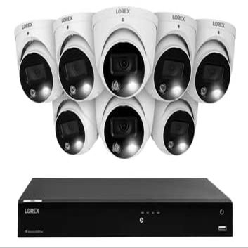 Lorex Fusion 4K (16 Camera Capable) 3TB Wired NVR System with 8 Dome Cameras Featuring Smart Deterrence and 2-Way Audio