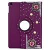 STENES Bling Case Compatible with Samsung Galaxy Tab A8 10.5 (2021) - Stylish - 3D Handmade Crystal Diamond Flower 360 Degree Rotating Stand Case with Smart Cover Auto Sleep/Wake Feature - Purple view 2